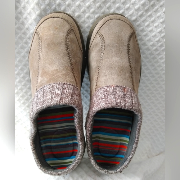 Women's Dansko Eartha Tan Suede Mules Slip Resistant Sz 41EU - Picture 5 of 9